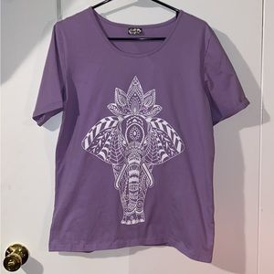 (M) Geeta Purple Elephant T Shirt